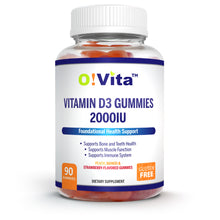 Load image into Gallery viewer, O!VITA Vitamin D3 Gummies 2000IU 90 Vegan Gummies (Three Flavors)
