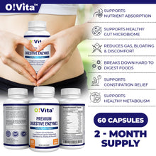 Load image into Gallery viewer, O!VITA Premium Digestive Enzymes, 60 Vegetable Capsules