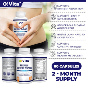 O!VITA Premium Digestive Enzymes, 60 Vegetable Capsules