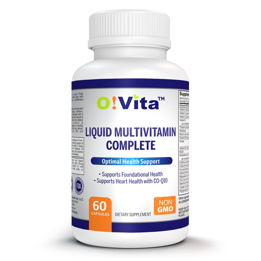 O!VITA Liquid Multivitamin Complete, with 42 Fruits and Vegetable Proprietary Blend, 60 Vegan Liquid Filled Capsules