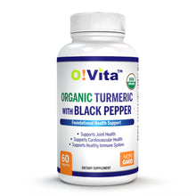 Load image into Gallery viewer, O!VITA Organic Turmeric with Black Pepper 60 Vegan Tablets
