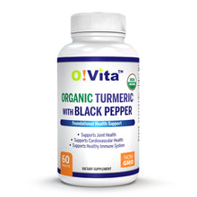 Load image into Gallery viewer, O!VITA Organic Turmeric with Black Pepper 60 Vegan Tablets