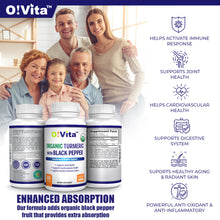 Load image into Gallery viewer, O!VITA Organic Turmeric with Black Pepper 60 Vegan Tablets