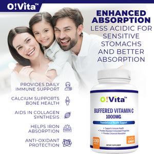 O!VITA Buffered Vitamin C 1000mg 100 Tablets