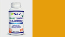 Load and play video in Gallery viewer, O!VITA Organic Turmeric with Black Pepper 60 Vegan Tablets

