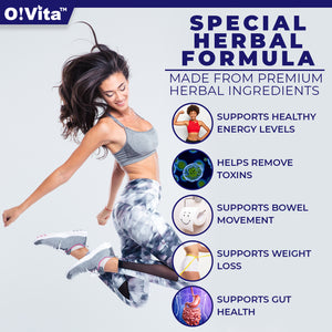 O!VITA 15-Day Cleanse and Detox Supports Digestive and Colon Health, with probiotics and fine Herbs 30 Capsules