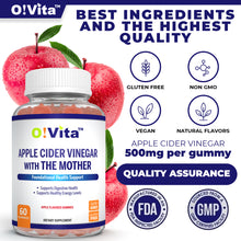 Load image into Gallery viewer, O!VITA Apple Cider Vinegar Gummies with &quot;The Mother&quot; 60 Gummies
