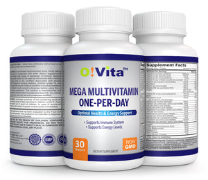 O!VITA Mega Multivitamin One-per-Day, Full Spectrum of Vitamins and Minerals 30 Tablets