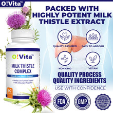 Load image into Gallery viewer, O!VITA Milk Thistle Complex, Extra strength 450mg, 60 Vegan Tablets
