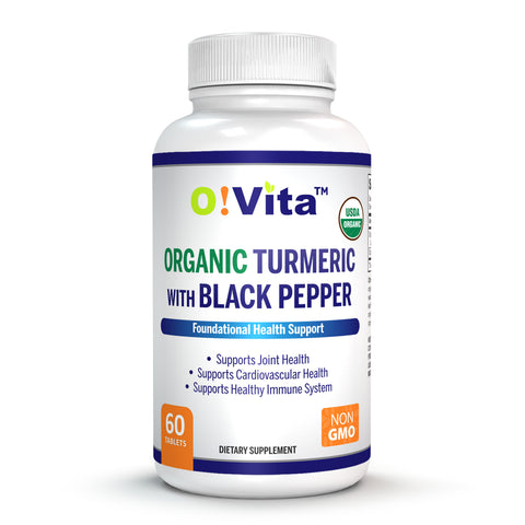 O!VITA Organic Turmeric with Black Pepper 60 Vegan Tablets