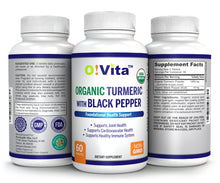 Load image into Gallery viewer, O!VITA Organic Turmeric with Black Pepper 60 Vegan Tablets
