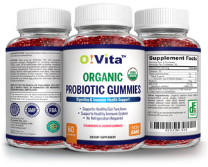 O!VITA Organic Non-GMO Probiotic Gummies, 60 Gummies