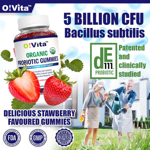 O!VITA Organic Non-GMO Probiotic Gummies, 60 Gummies