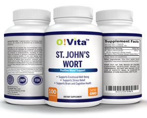 O!VITA St. John's Wort 500mg Herbal Complex, 100 Capsules