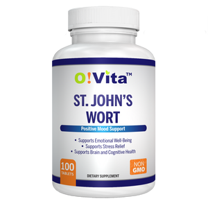 O!VITA St. John's Wort 500mg, Herbal Formulation, 100 Vegan, Non-GMO Tablets