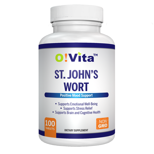 O!VITA St. John's Wort 500mg, Herbal Formulation, 100 Vegan, Non-GMO Tablets