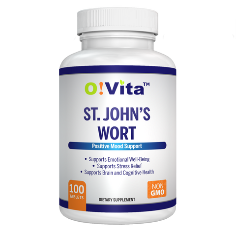O!VITA St. John's Wort 500mg, Herbal Formulation, 100 Vegan, Non-GMO Tablets
