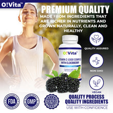 Load image into Gallery viewer, O!VITA Vitamin C-1000 Complex with Elderberry (Sambucus Nigra), 90 Vegan Tablets

