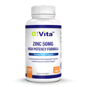 O!VITA Zinc 50mg High Potency Formula, 100 vegan tablets